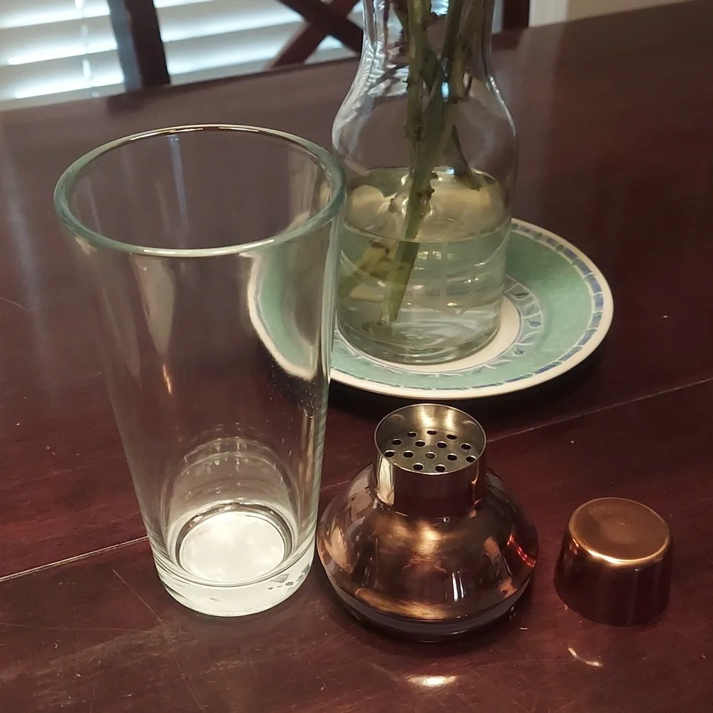 Copper Cocktail Shaker Glass 18 ounce BNWT SO